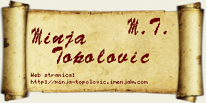 Minja Topolović vizit kartica